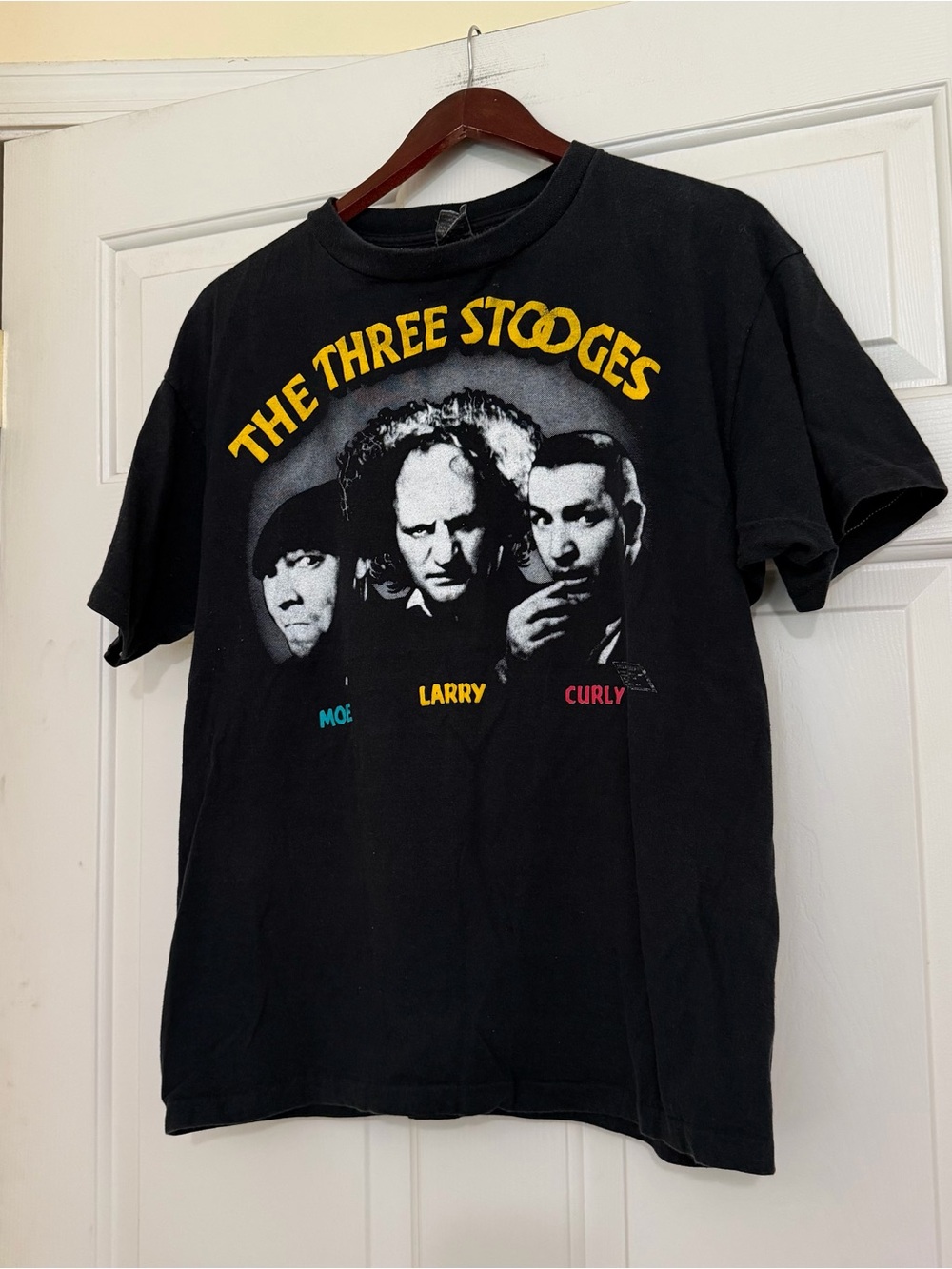 Vintage Anvil The Three 3 Stooges Movie Larry Curly Moe Tee T-Shirt Size XL